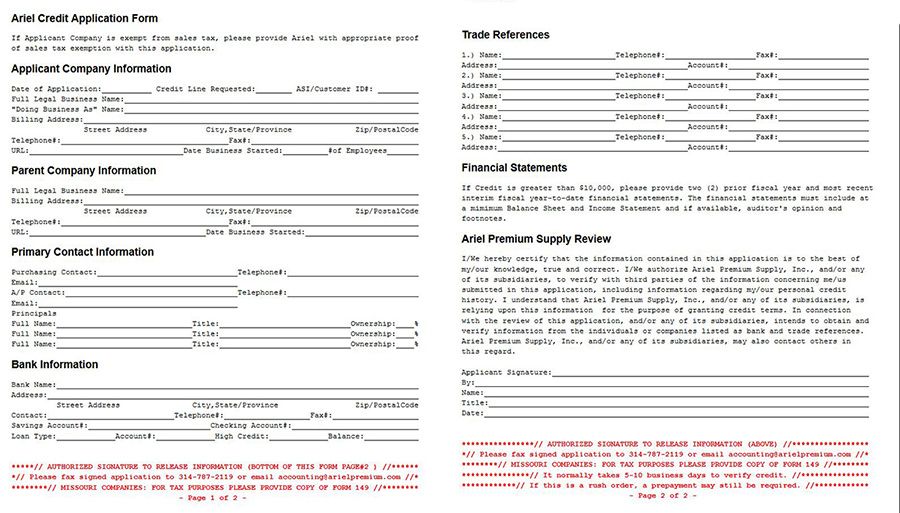 Credit Application